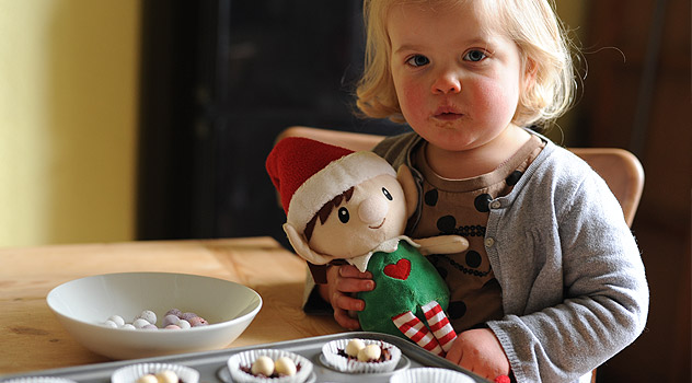 Making Easter Chocolate Nests with our Christmas Elf