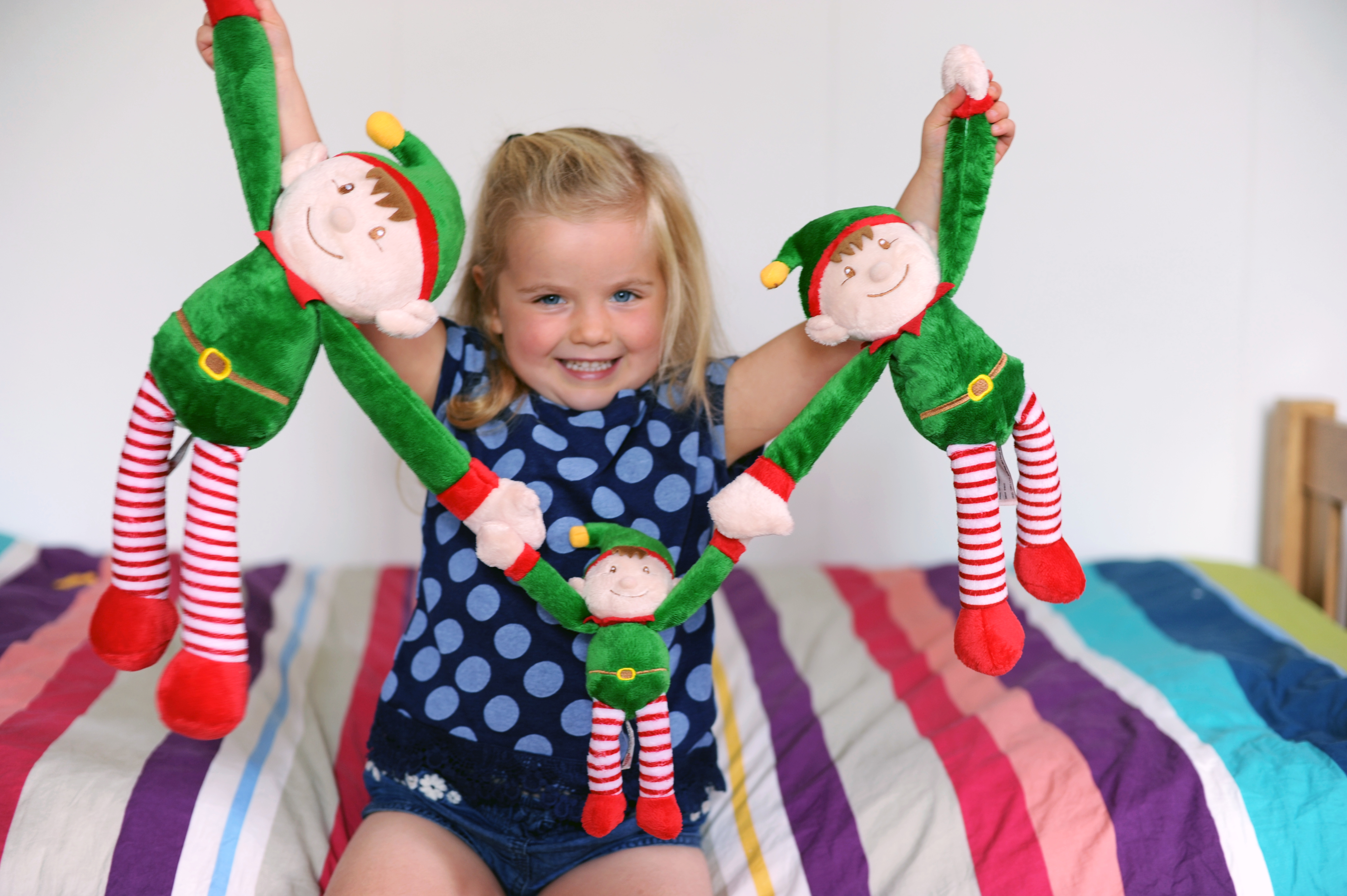 Girl With Keel Toys Christmas Elf